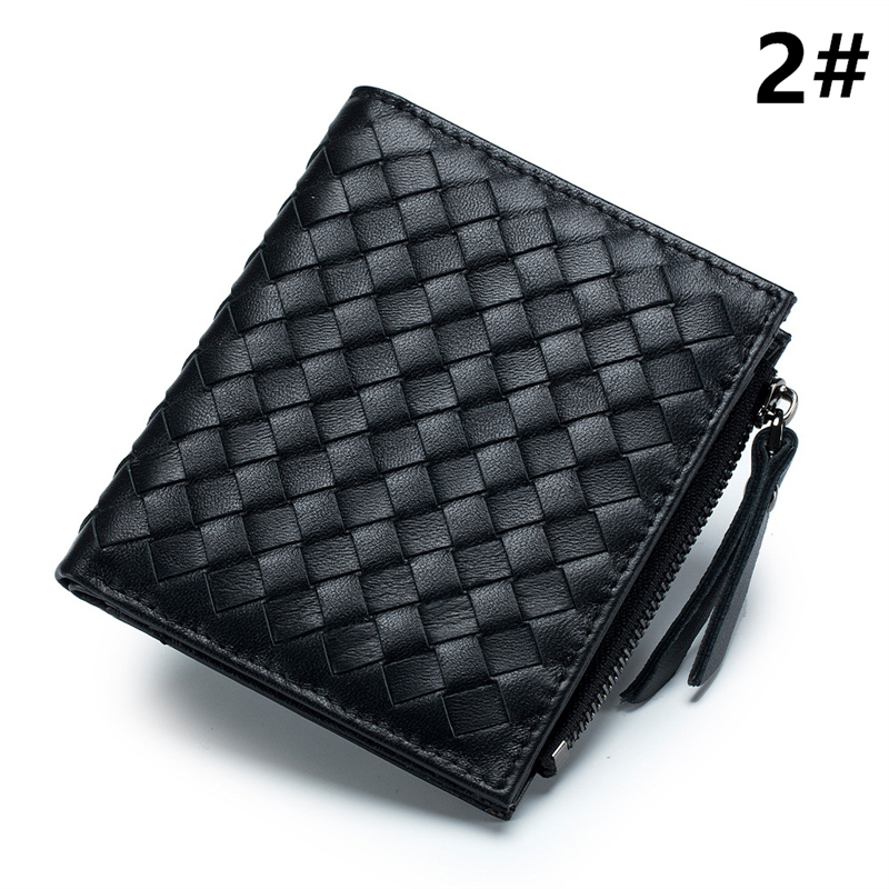 レディース本革編み込み財布極薄コインケース上品