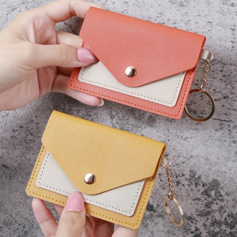 コインケース ツートン封筒型ミニコインケースキーリング付き