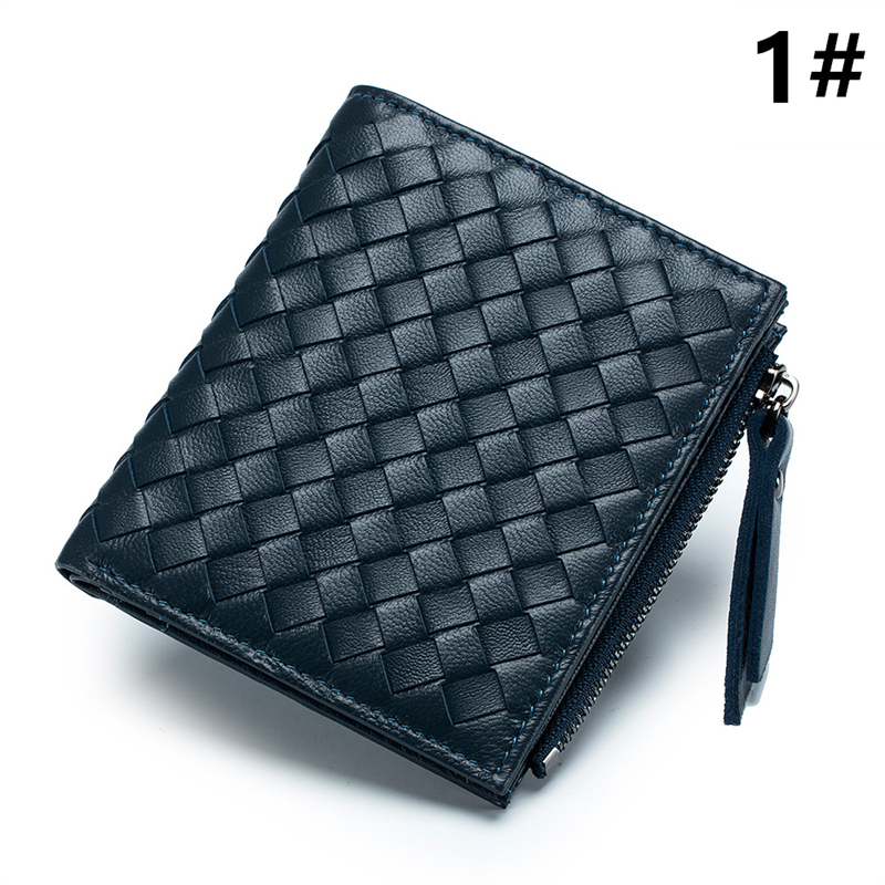 レディース本革編み込み財布極薄コインケース上品