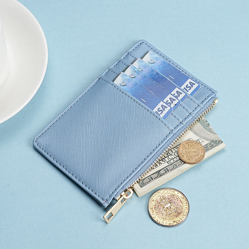 コインケース カード収納付き薄型ファスナーコインケース