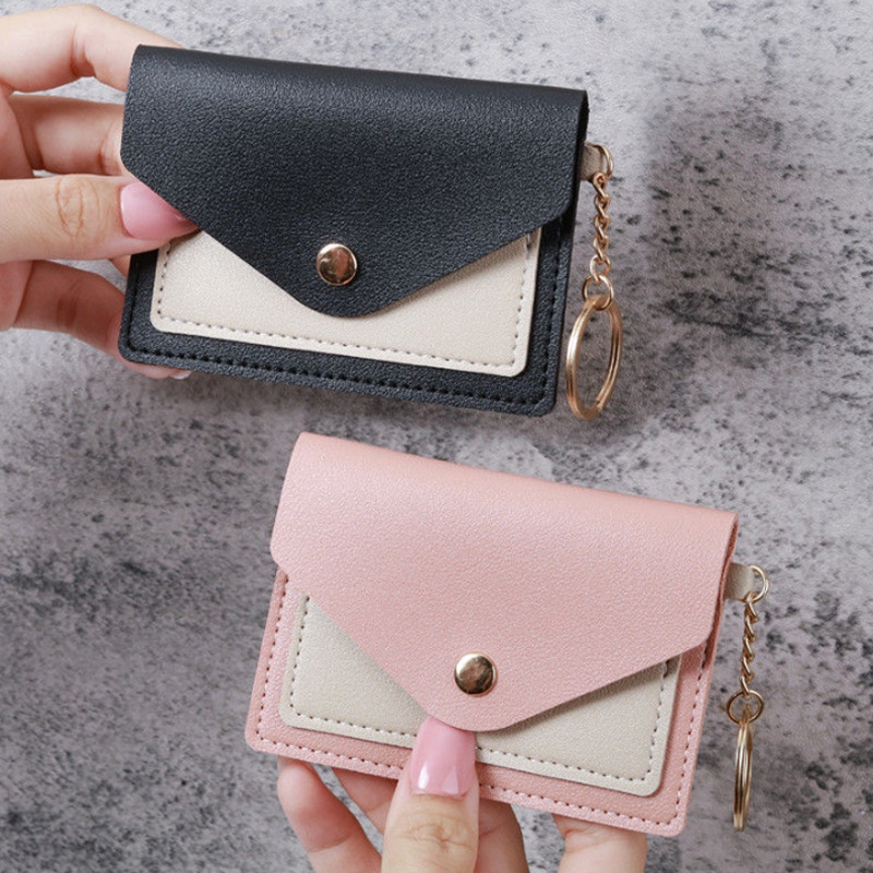 コインケース ツートン封筒型ミニコインケースキーリング付き