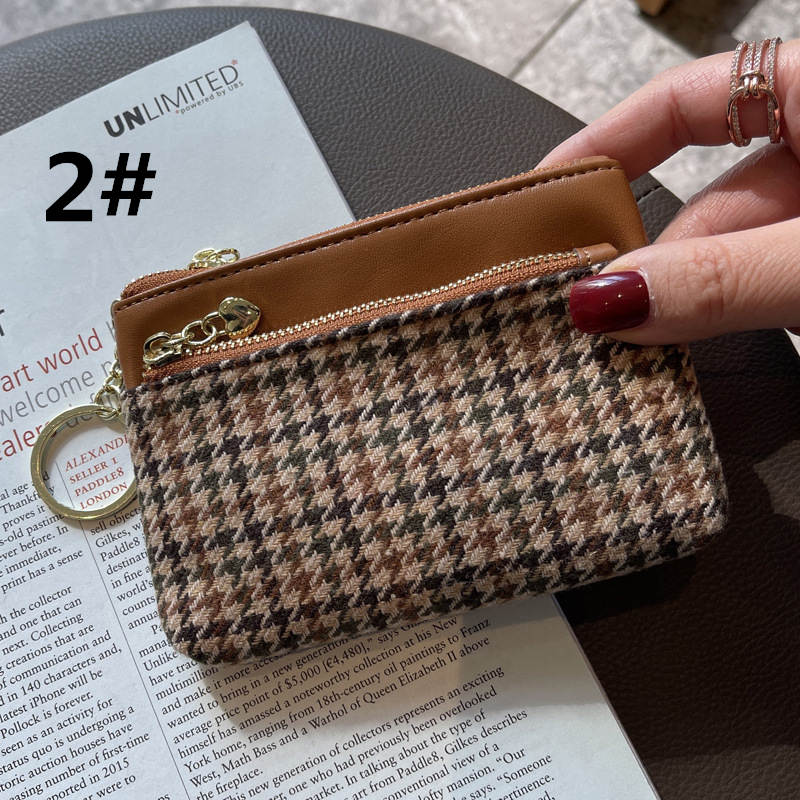 千鳥格子コインケース レディース 上品小銭入れ 多機能財布