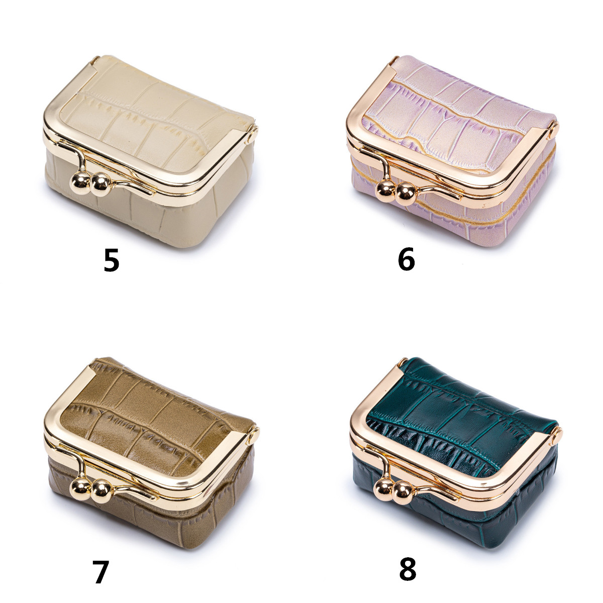 本革がま口小銭入れ レディース 小さい軽量コインケース 指輪入れ