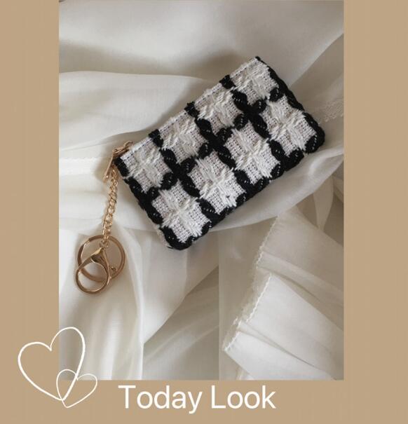 レディース 小銭入れ カード収納 可愛い モノトーン コインケース