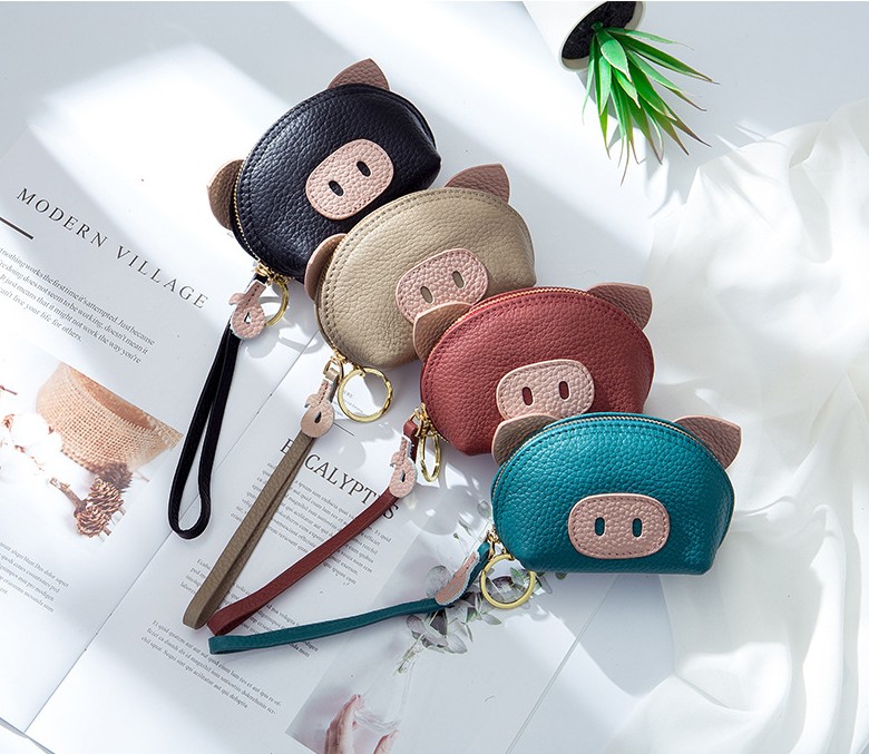 レディース本革豚型コインケース小銭入れキーケース
