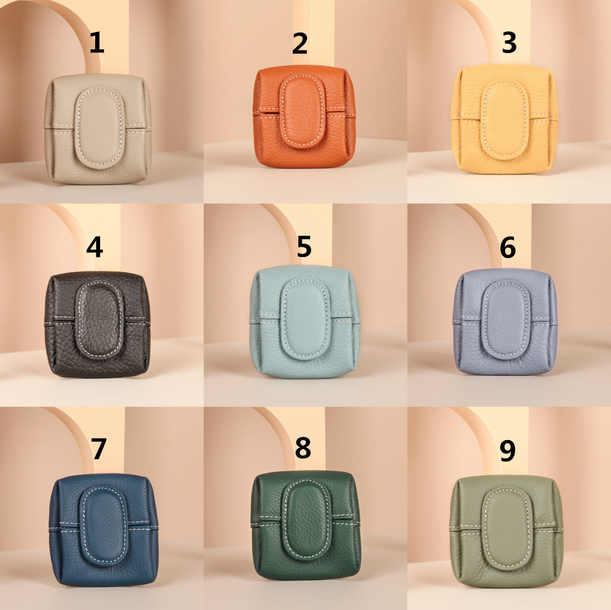 レディース薄型コインケース 手のひらサイズ二つ折り小銭入れ