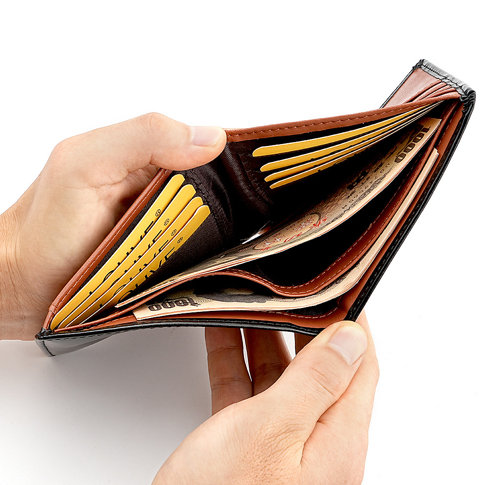 本革二つ折り財布 レディース コインケース付き