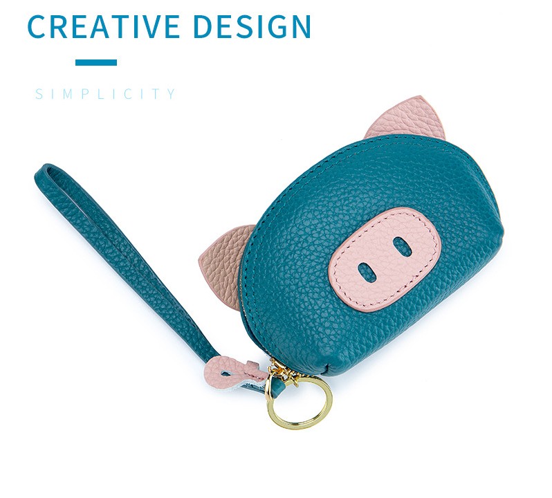 レディース本革豚型コインケース小銭入れキーケース