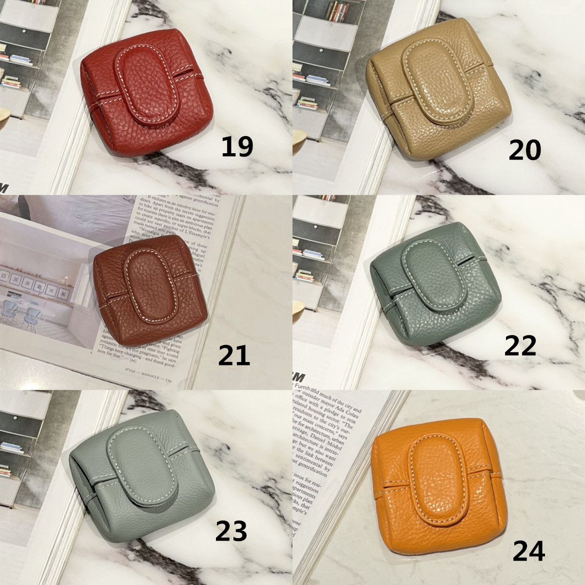 レディース薄型コインケース 手のひらサイズ二つ折り小銭入れ