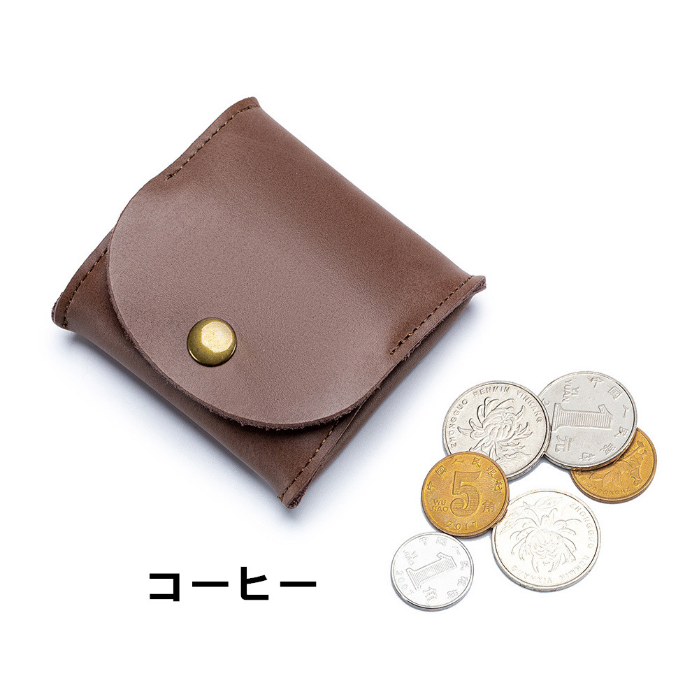 本革小銭入れ 箱型コインケース レディース スナップボタン式