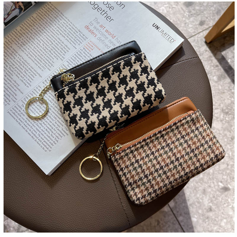 千鳥格子コインケース レディース 上品小銭入れ 多機能財布