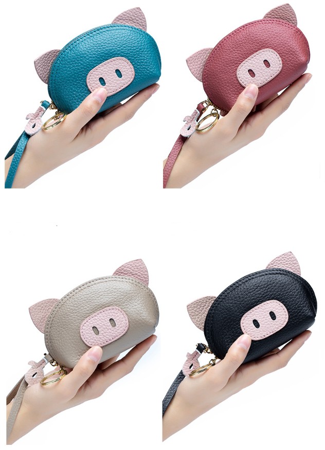 レディース本革豚型コインケース小銭入れキーケース