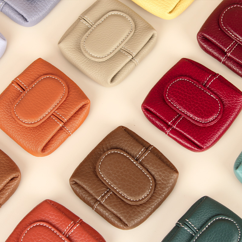 レディース薄型コインケース 手のひらサイズ二つ折り小銭入れ