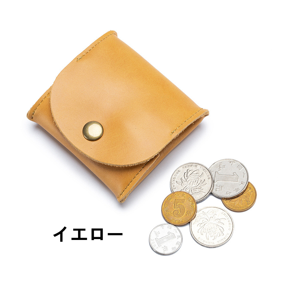 本革小銭入れ 箱型コインケース レディース スナップボタン式