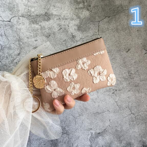 コインケース 花柄刺繍 カード収納 小銭入れ 可愛い財布 贈り物