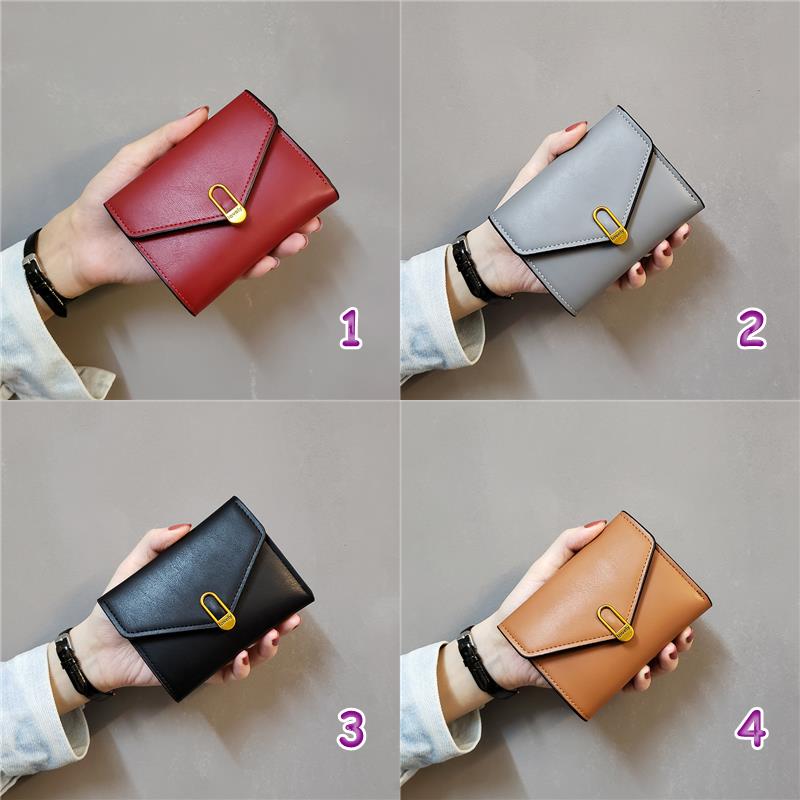 レディース三つ折り財布コインケース付きカード収納4色展開