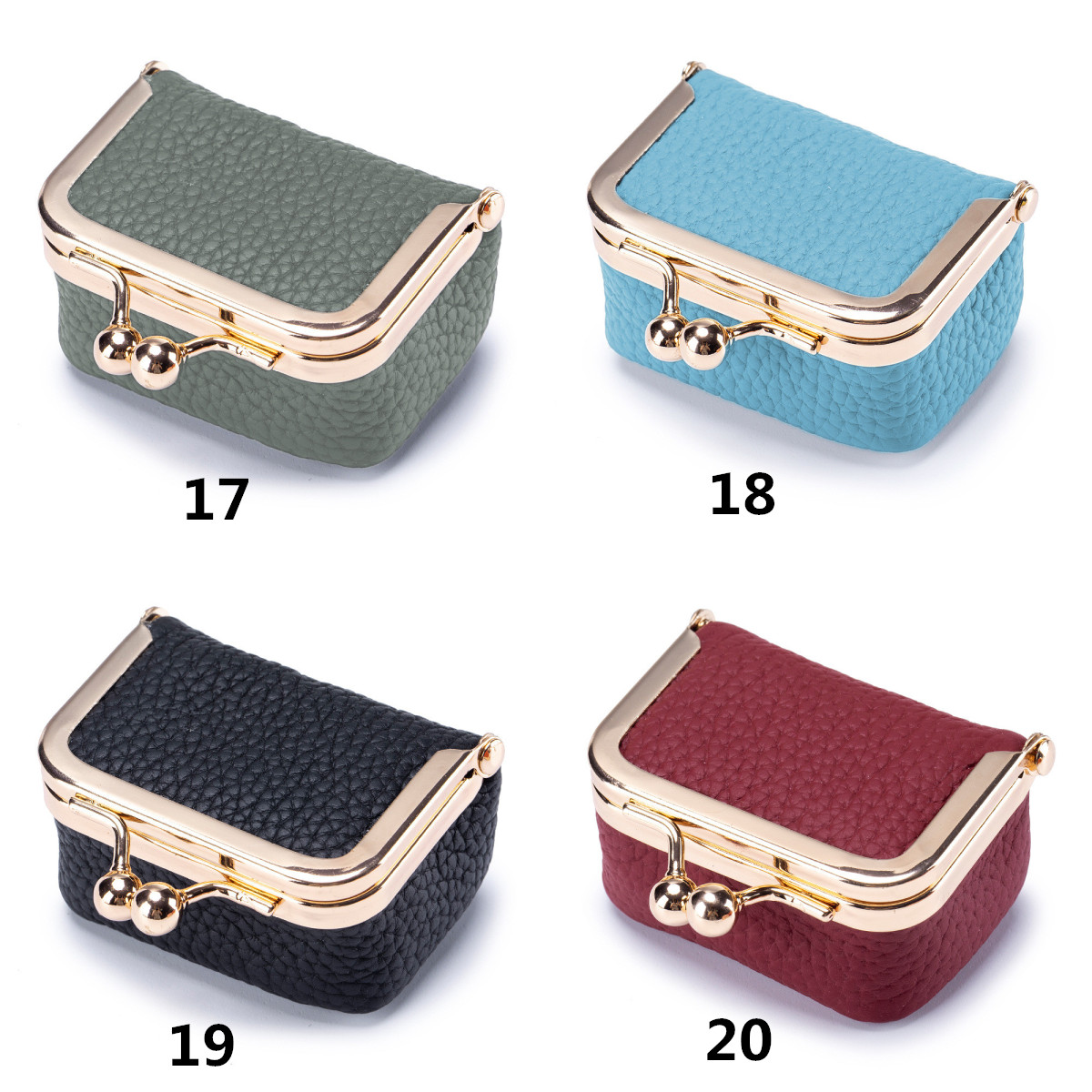 本革がま口小銭入れ レディース 小さい軽量コインケース 指輪入れ