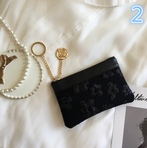 コインケース 花柄刺繍 カード収納 小銭入れ 可愛い財布 贈り物