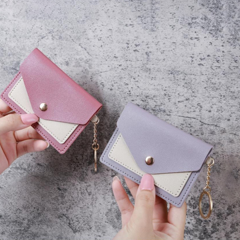 コインケース ツートン封筒型ミニコインケースキーリング付き