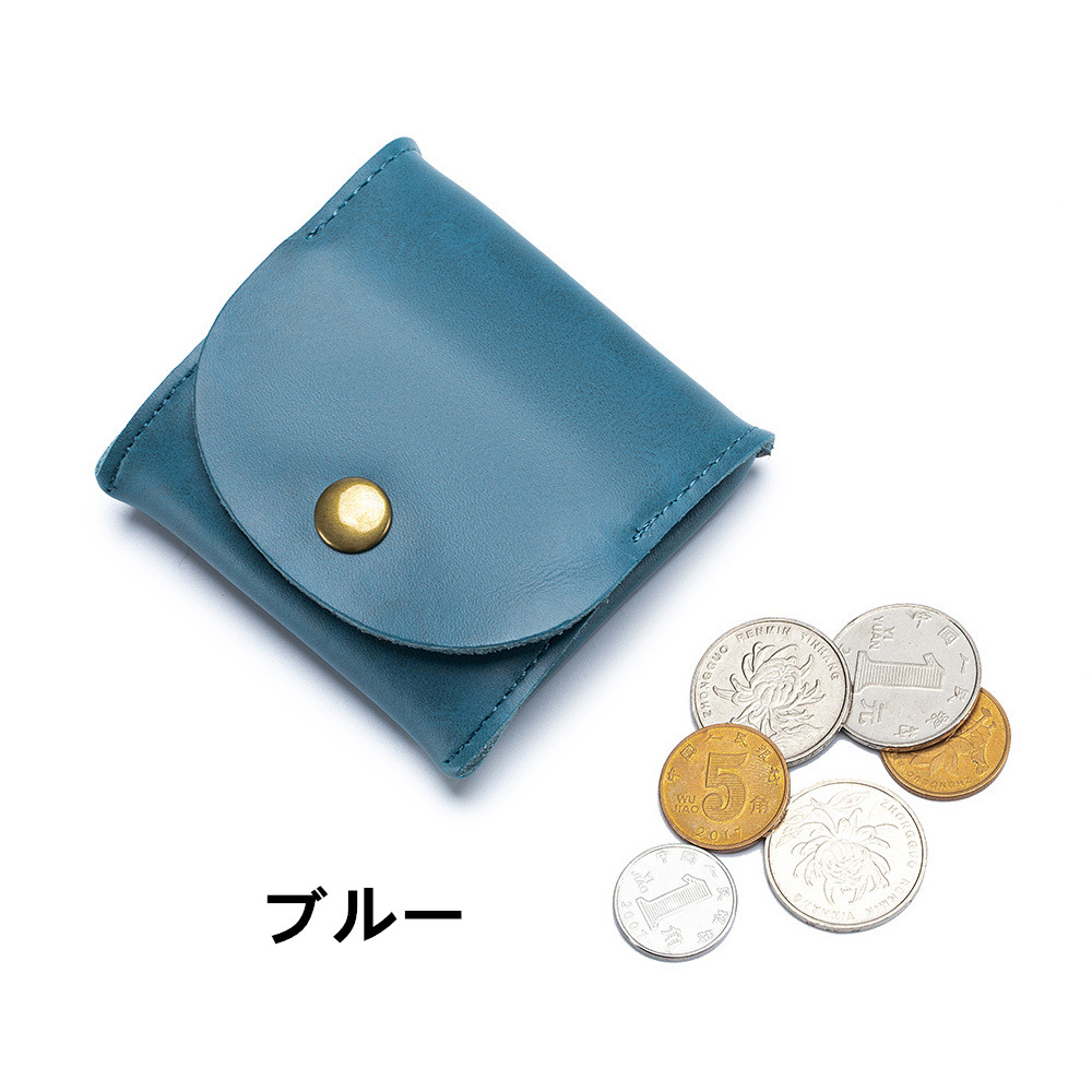 本革小銭入れ 箱型コインケース レディース スナップボタン式