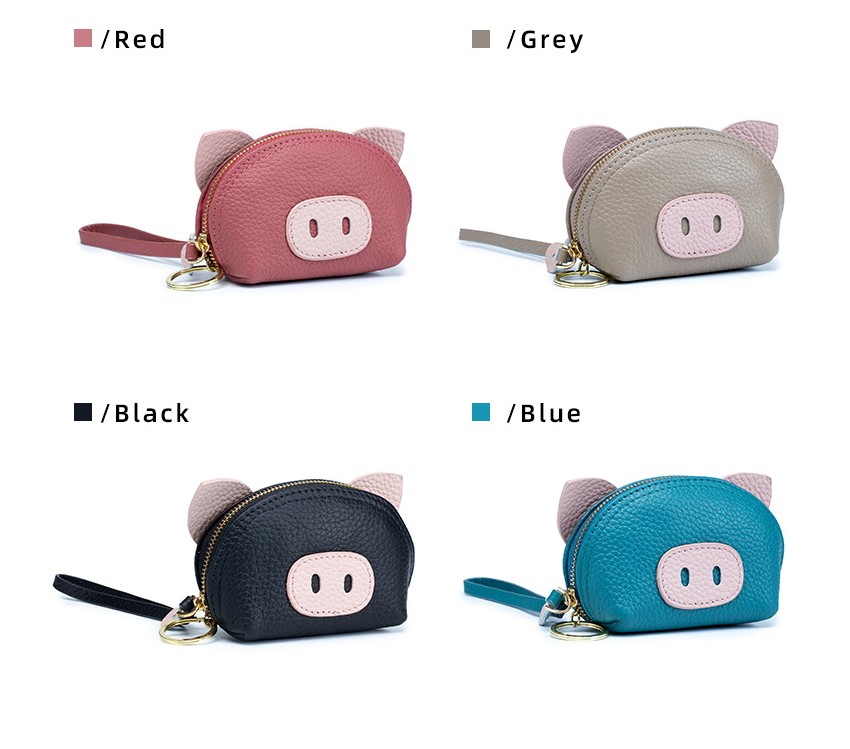 レディース本革豚型コインケース小銭入れキーケース