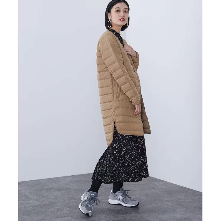 ノーカラージャケット ノーカラージャケット 軽やか暖か ロングキルティング