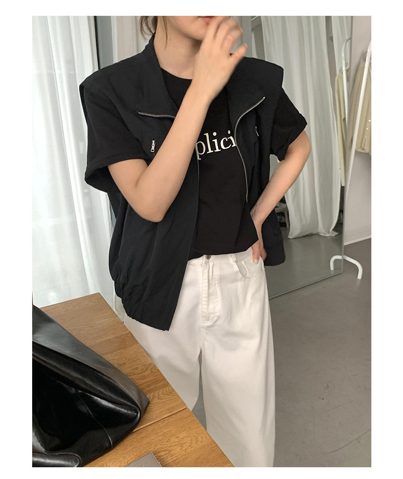 ノーカラージャケット シンプルノーカラージレベスト