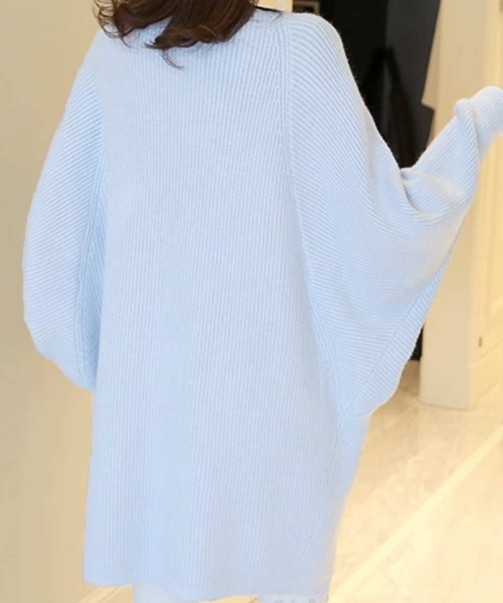 ノーカラージャケット ドルマンニット ロングカーディガン 秋冬