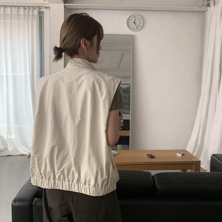 ノーカラージャケット シンプルノーカラージレベスト