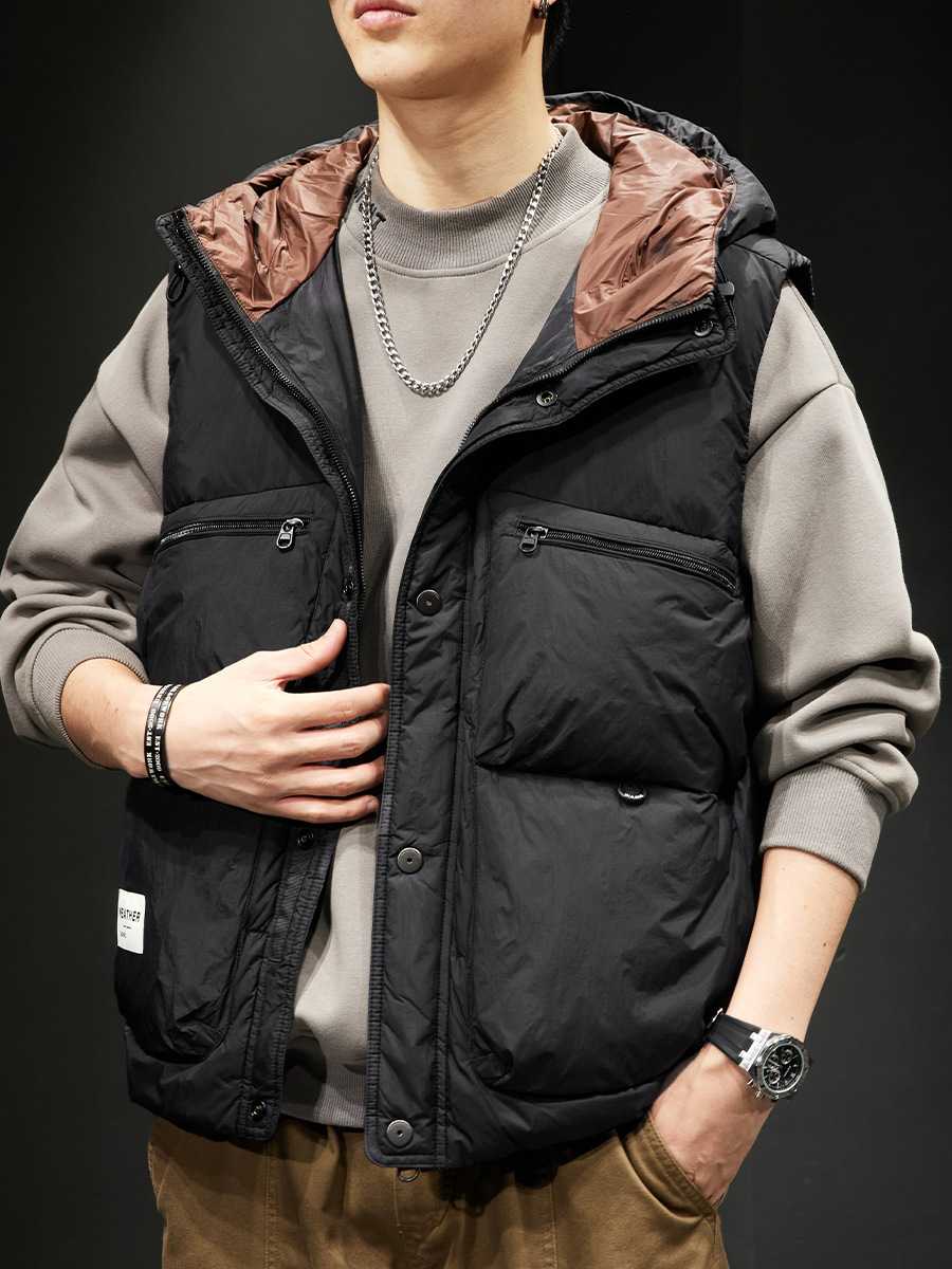 ノーカラージャケット 暖かさ重視のオーバーサイズベスト