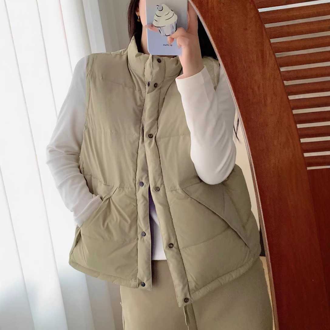 ノーカラージャケット 中綿キルティングベスト