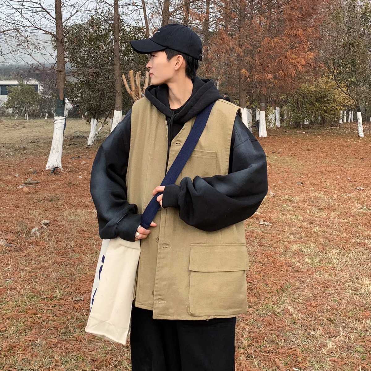 オーバーサイズベスト風ノーカラージャケット