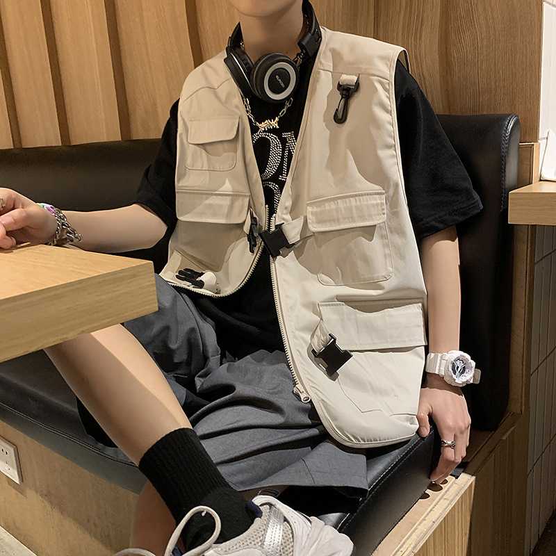 ノーカラージャケット マルチポケットユーティリティベスト