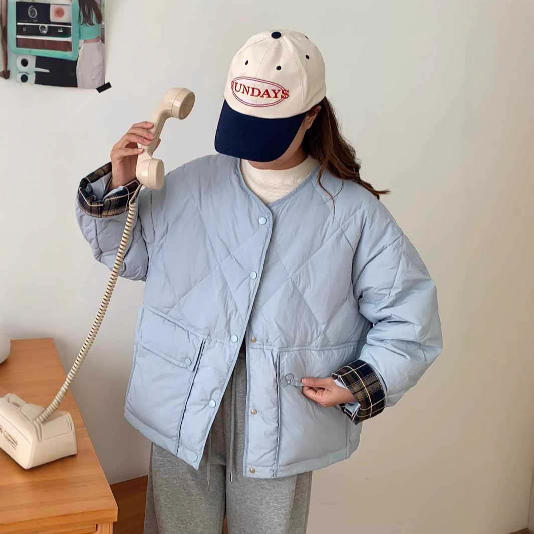 ノーカラージャケット キルティング中綿ノーカラーブルゾン