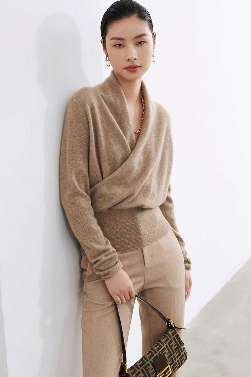 ノーカラージャケット ゆるやかドレープ ノーカラーニット