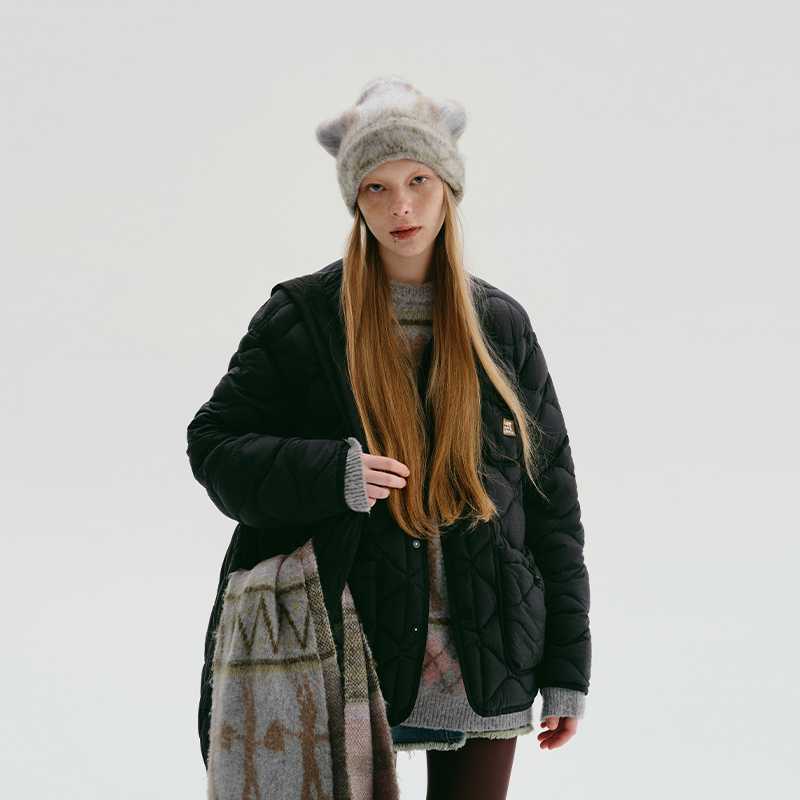 ノーカラージャケット なめらかノーカラーダウンジャケット