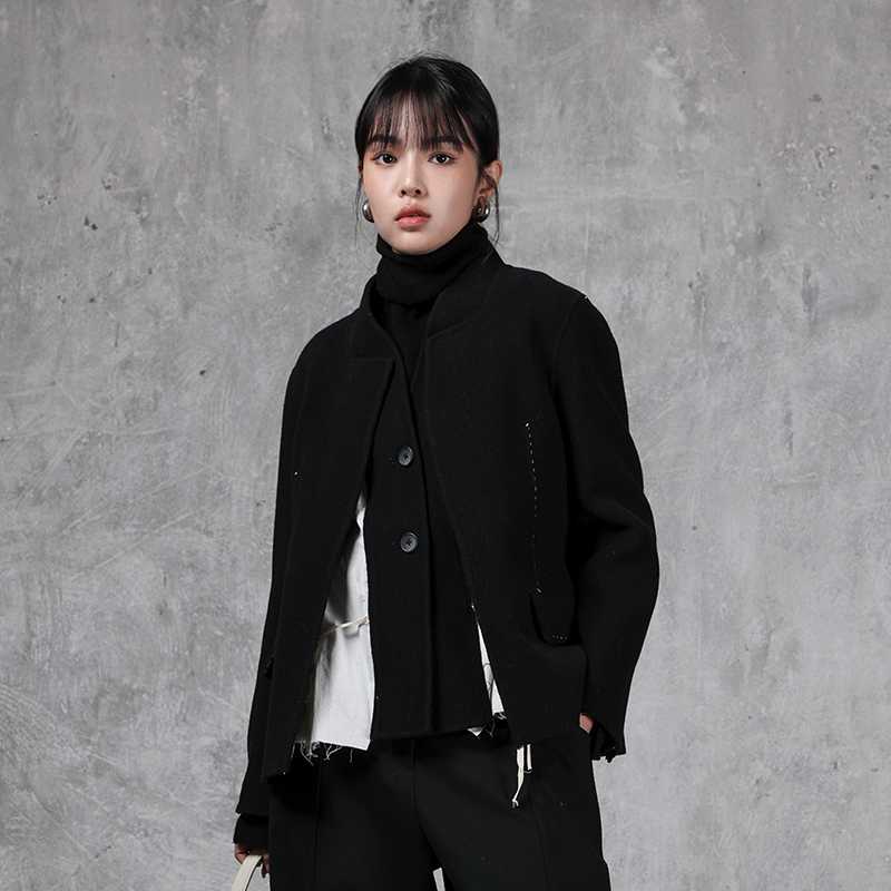 アシンメトリーデザイン ノーカラージャケット