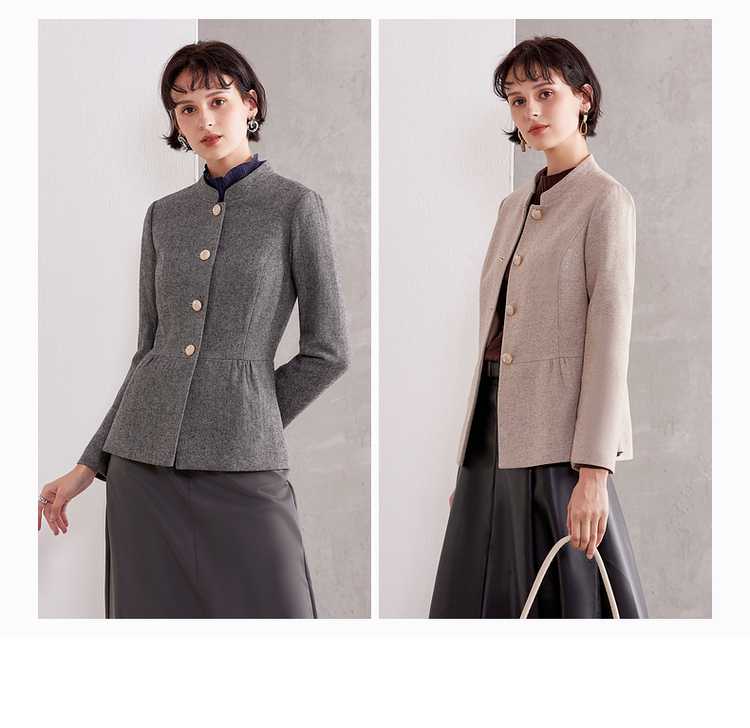 上品シルエット ノーカラージャケット