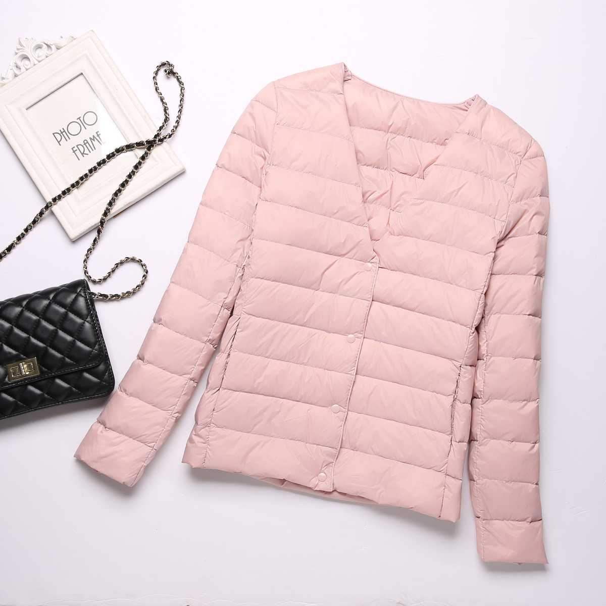 軽量超薄型キルトノーカラージャケット