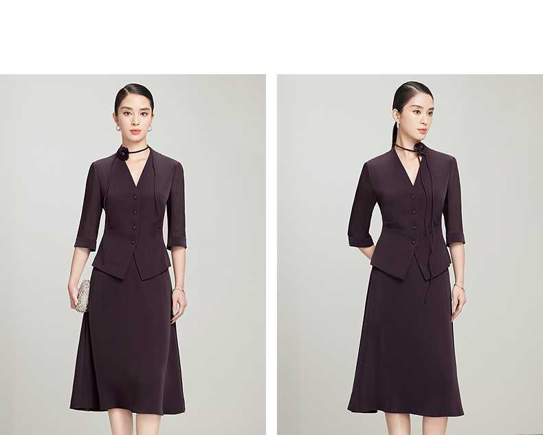 ノーカラージャケット 上品エレガントな二部式ワンピース