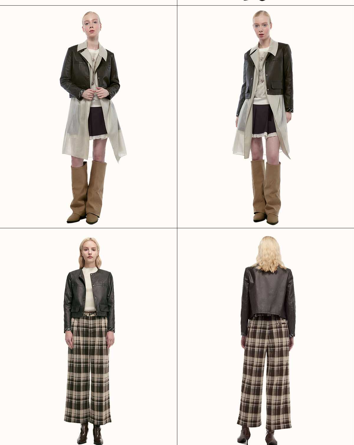 ノーカラージャケット クラシック風ノーカラーレザージャケット