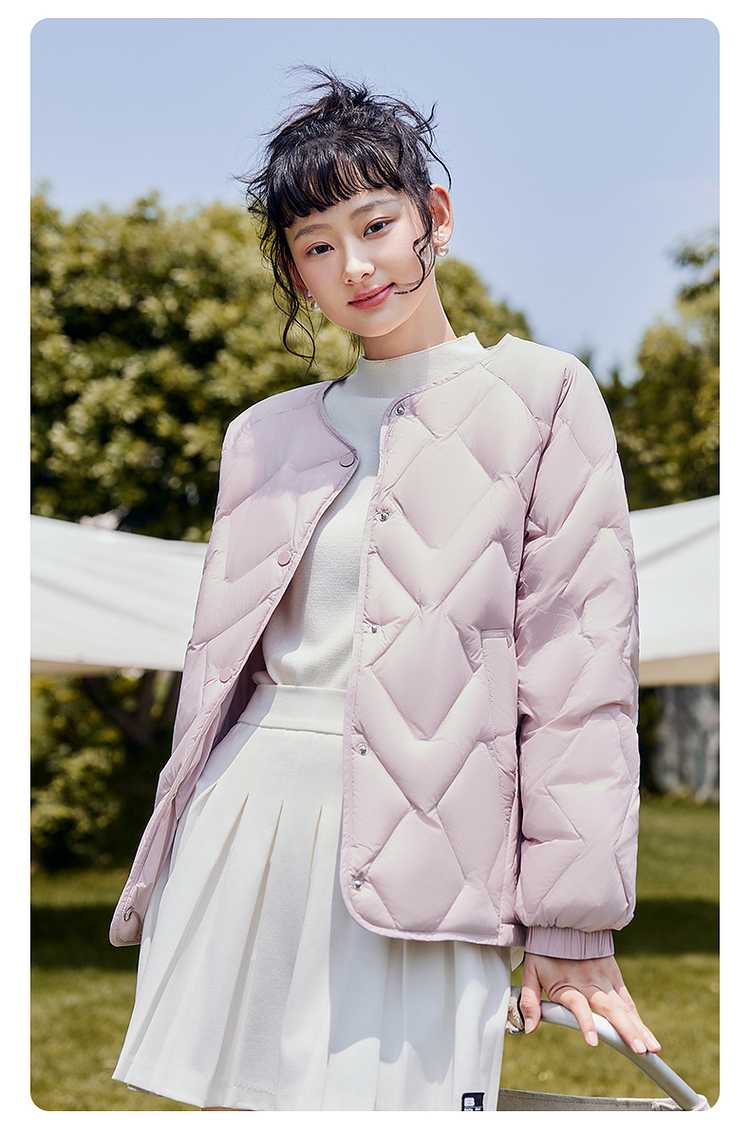 ノーカラージャケット ふわり軽やかノーカラーキルティング