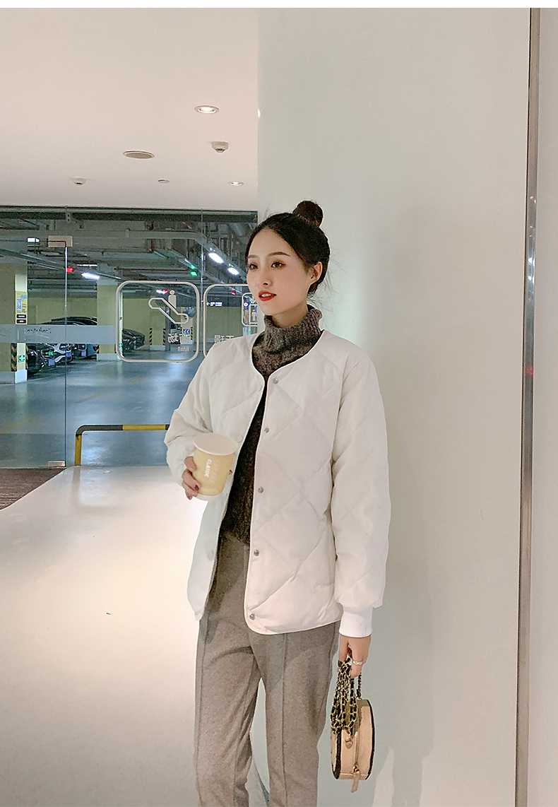 ノーカラージャケット ふんわり軽量キルティングジャケット