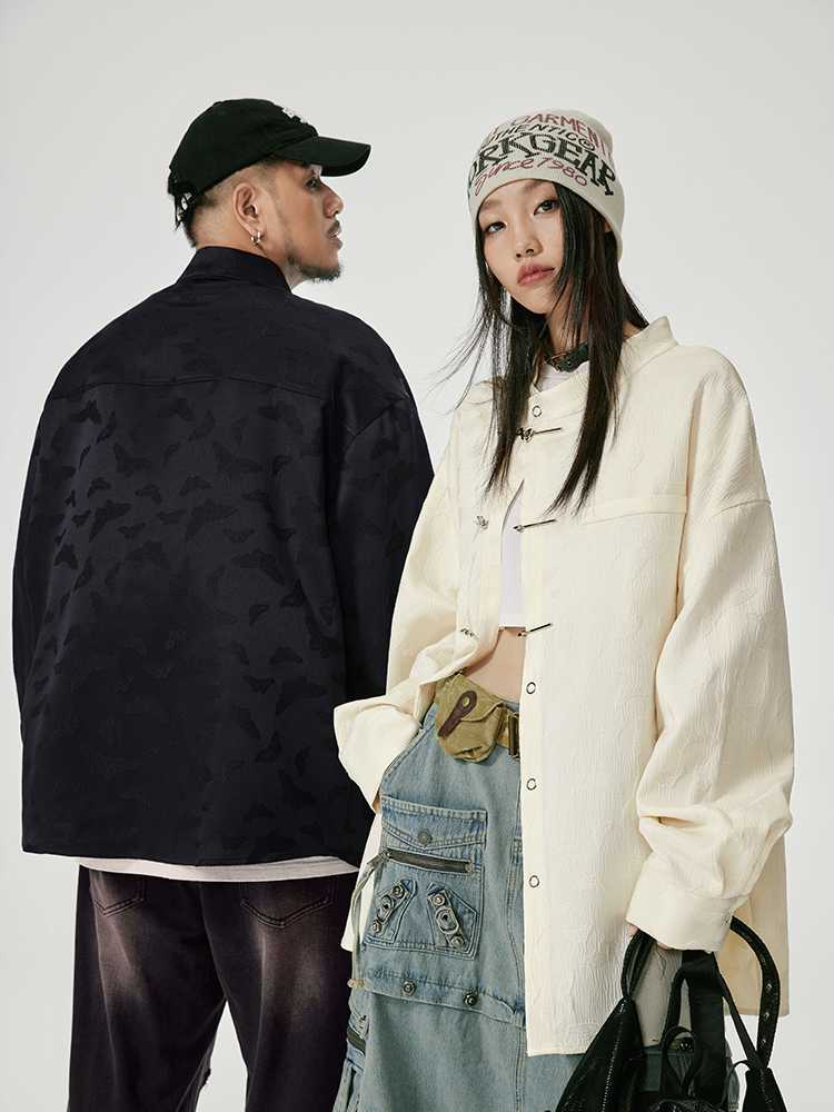 ノーカラージャケット 風合い際立つ和モダンノーカラー