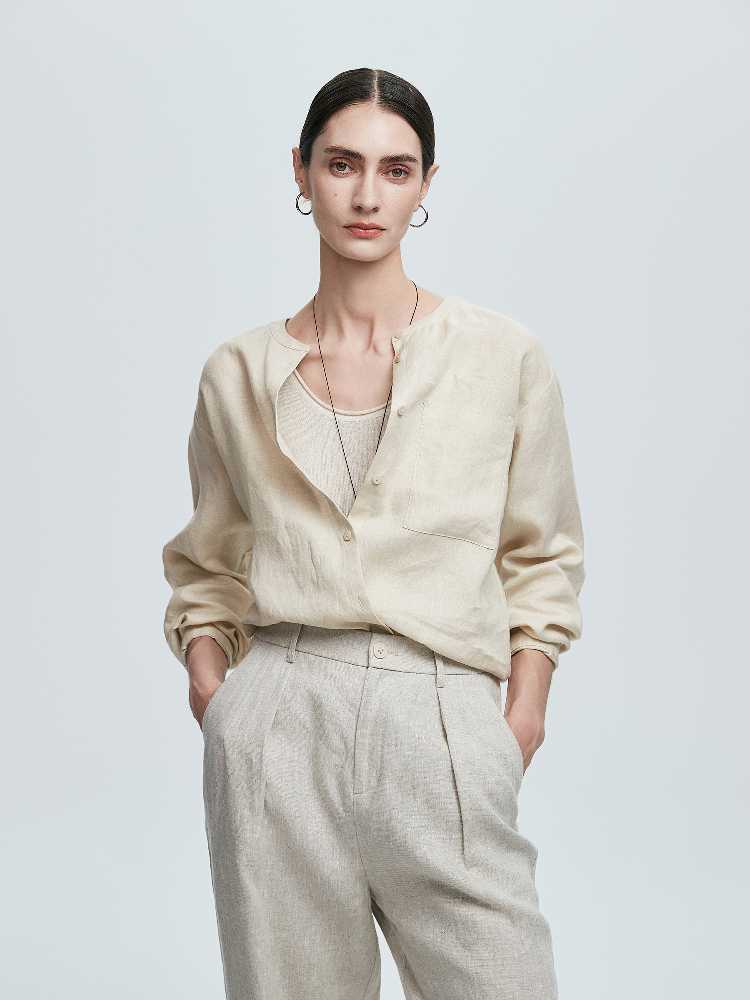 ノーカラージャケット ツイード