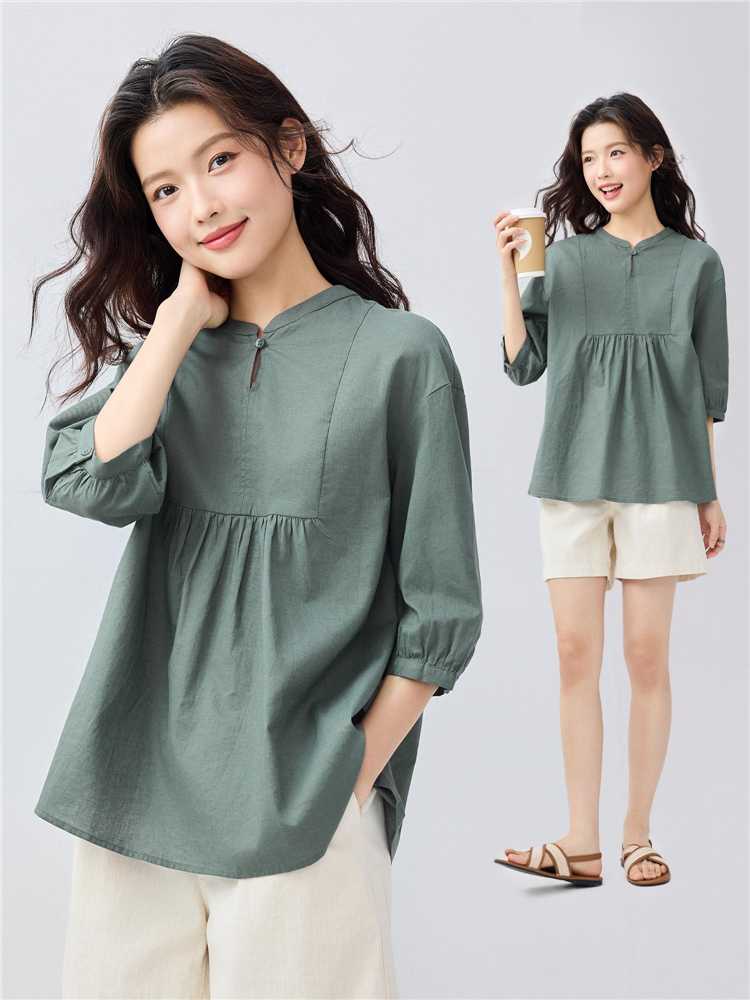 ノーカラージャケット ノーカラージャケット 優美なリネンブラウスジャケット