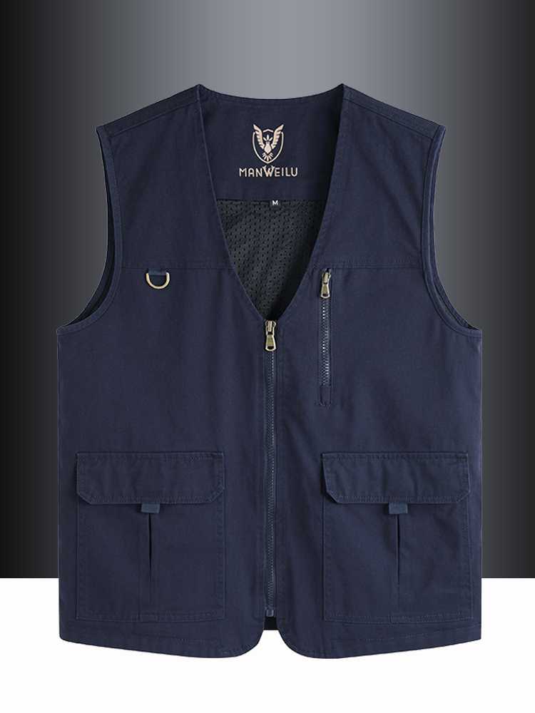 ノーカラージャケット ノーカラージャケット 実用的マルチポケットベスト