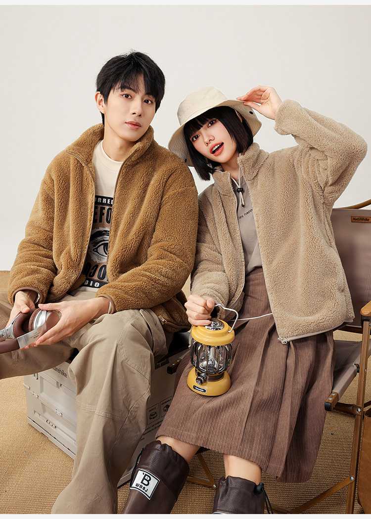 ノーカラージャケット もこもこ温もりノーカラーボアジャケット