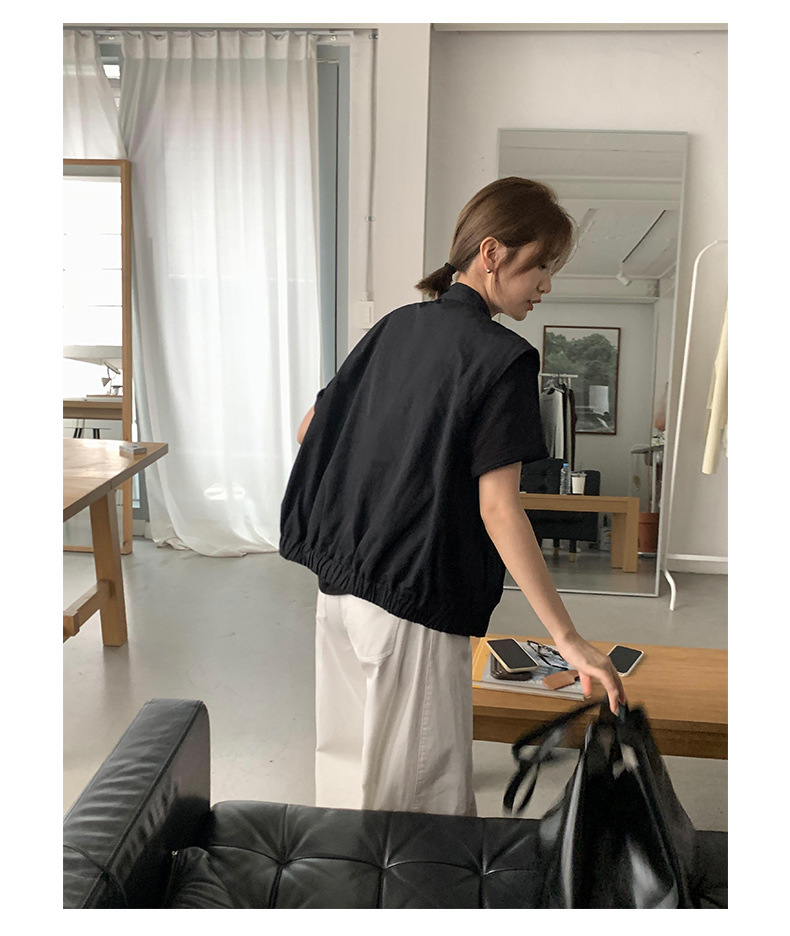 ノーカラージャケット シンプルノーカラージレベスト