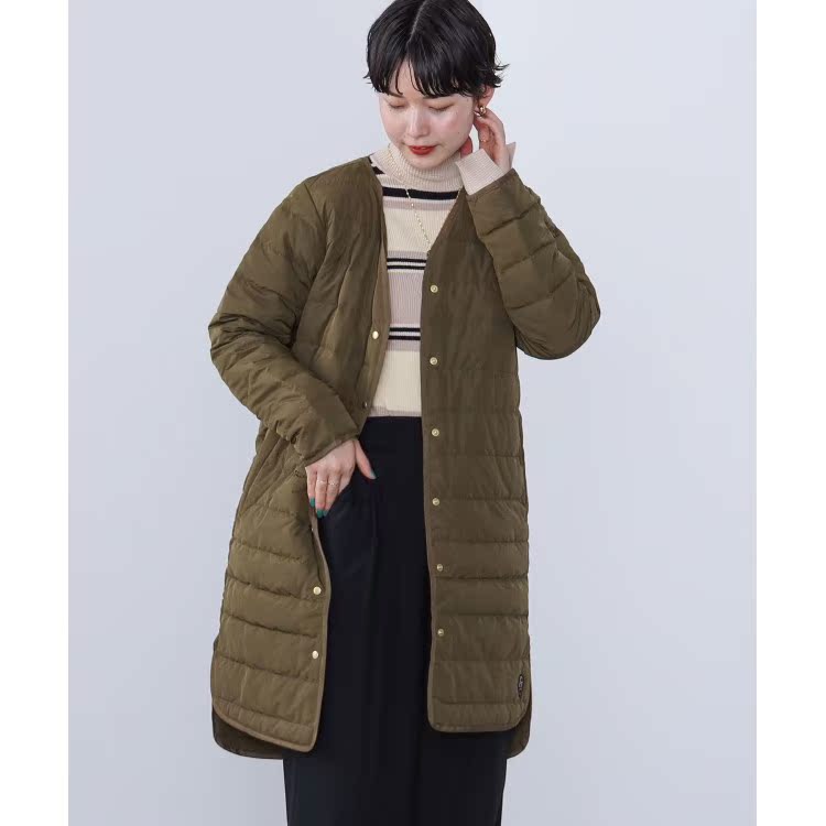 ノーカラージャケット ノーカラージャケット 軽やか暖か ロングキルティング